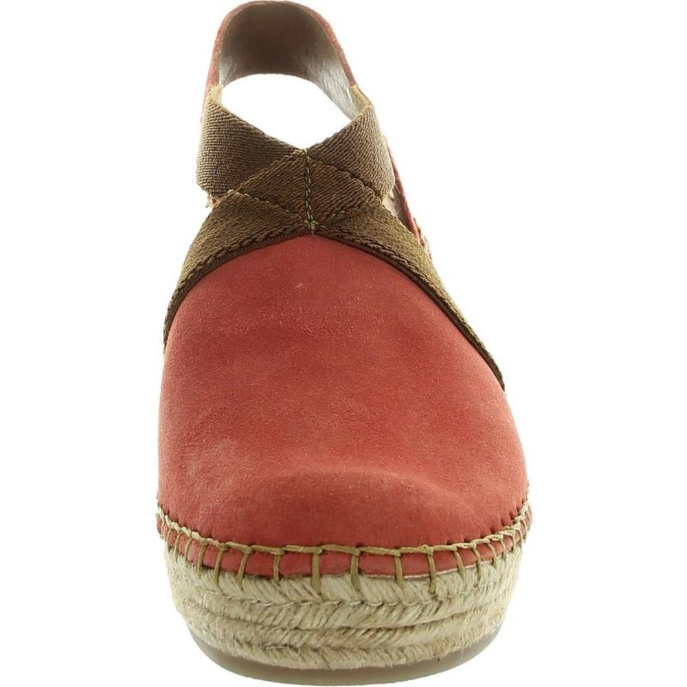 Born Womens Red Stretch Leather Wedge Sandals New - Picture 3 of 3